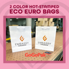 100 Bags - White Custom Branded Eco Euro Paper Bags with Twill Handles 8 x 4 x 10