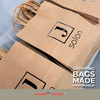 250 Bags - Custom Branded 8.25" x 4.33" x 10.6"  Recycled Kraft Paper Shopping Bag