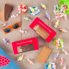 50 Boxes 1 lb. Red with Window Candy  & Fudge Boxes  7" x 3-3/8" x 2"