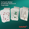 9 Sets (Boxes & Trays) - Fillable (Empty) Advent Calendar Candy Boxes - Metallic Assortment