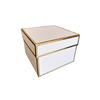 Rigid Set-Up Boxes - 6" x 6" x 4-1/2" White with Gold Metallic Trim (10/Case)