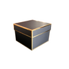 Rigid Set-Up Boxes - 6" x 6" x 4-1/2" Black with Gold Metallic Trim (10/Case)