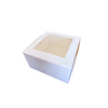 50 Boxes - 6.5" x 6.5" x 3.5" White Bakery Boxes with Windows - Fits 4 Cupcakes