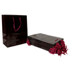 25 Bags - 25 Bags - Burgundy Gloss Laminated Euro Paper Bags - 8" x 4" x 10"
