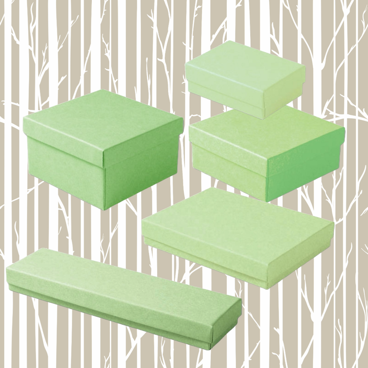 Light Green Jewellery Boxes - 8 Sizes