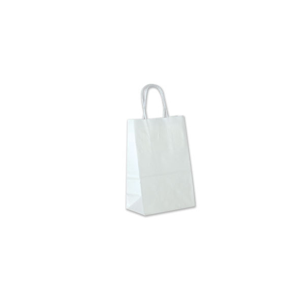 ProLine White Kraft Paper Shopping Bags With Handles - 250 Pack - 10x5x13