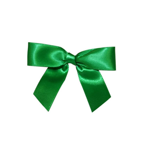 5/8" Pre-Tied Satin Twist Tie Bows - Emerald