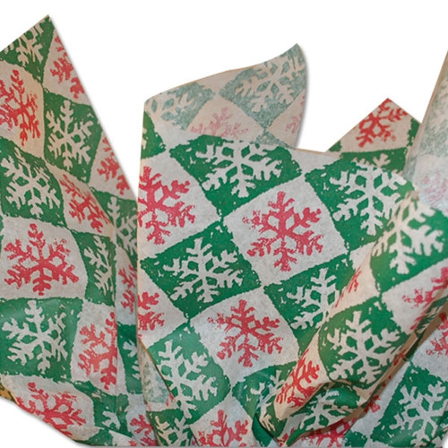 Christmas Snowflake Check Patterned Tissue Paper