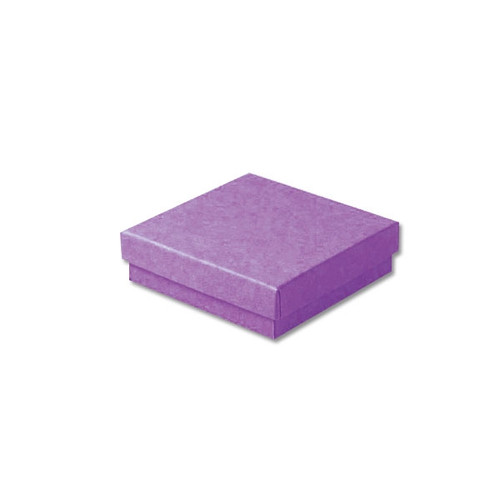 Purple Kraft Jewellery Boxes - 3-1/2" x 3-1/2" x 7/8" 100 Boxes/Pack