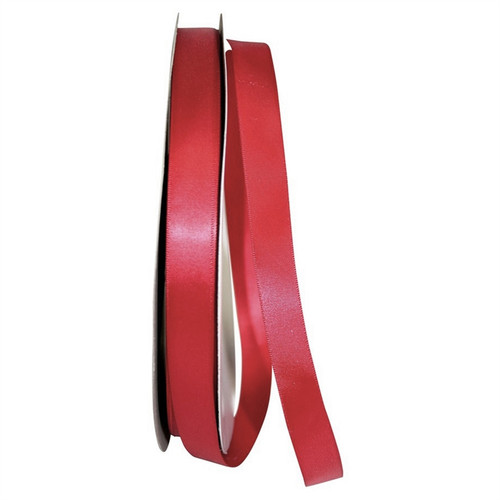 Single Face Red Satin Ribbon 5/8" width