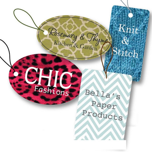 Custom Full Color Digital Tags with Strings-Medium & Large Shapes