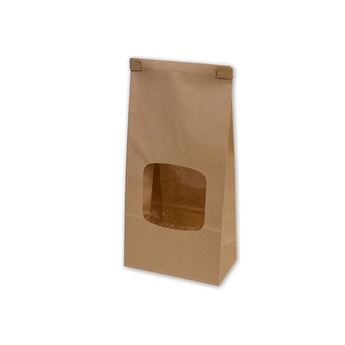 Kraft tin tie bags with Windows 4-3/4" x 2-1/2" x 9-1/2"