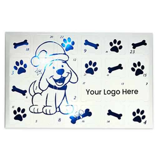 Fillable Custom Branded  Advent Calendar Boxes Festive Dog Design - Trays Included - 500 Boxes & Trays