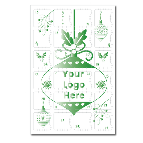 Fillable Custom Branded Advent Calendar Boxes Ornament Design - Trays Included - 500 Boxes & Trays