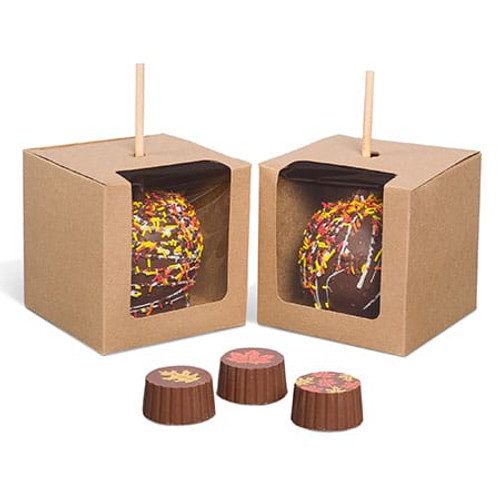 250 Boxes - Candy Apple Boxes - Natural Kraft