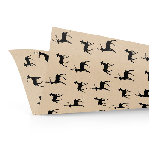 Reindeer on Kraft Tissue Paper- 100 Sheets