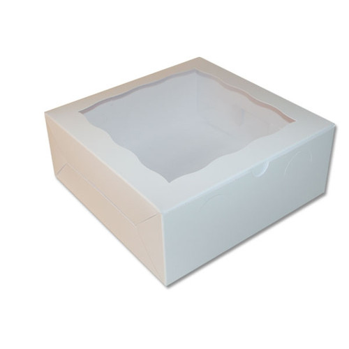 6 Cupcake Box in White with window