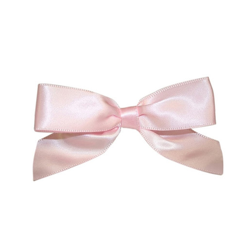 7/8" Pre-Tied Satin Twist Tie Bows - Light Pink