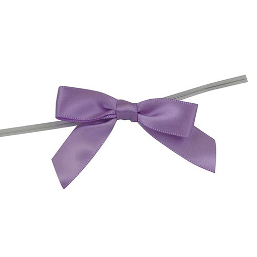 5/8" Pre-Tied Satin Twist Tie Bows - Orchid