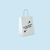 Branded Cub White Paper Shopping Bags - 8" x 4" x 10" - 250 Bags