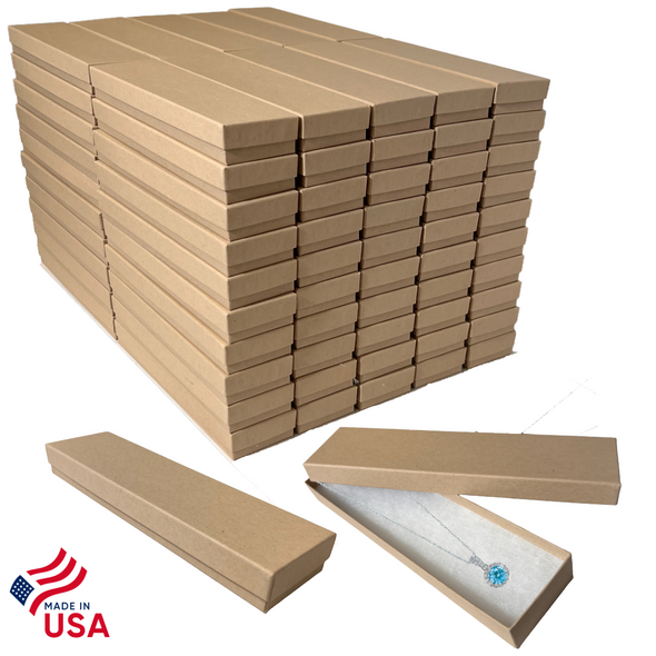 Natural Kraft Jewellery Boxes - 8" x 2" x 1" 10 Boxes/Pack Natural Kraft Jewellery Boxes - 8" x 2" x 1" 10 Boxes/Pack