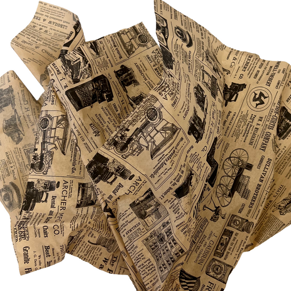 Vintage Newspaper Printed Tissue Paper Vintage Newspaper Printed Tissue Paper