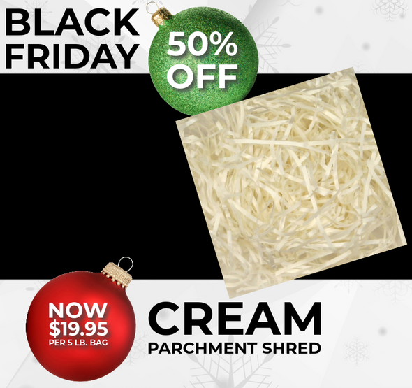 BLACK FRIDAY DEALS - Parchment Shred - Cream - 5 lb. Box