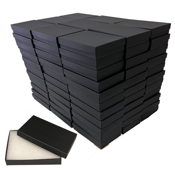 Matte black jewellery boxes 5-7/16" x 3-1/2" x 1" Matte black jewellery boxes 5-7/16" x 3-1/2" x 1"