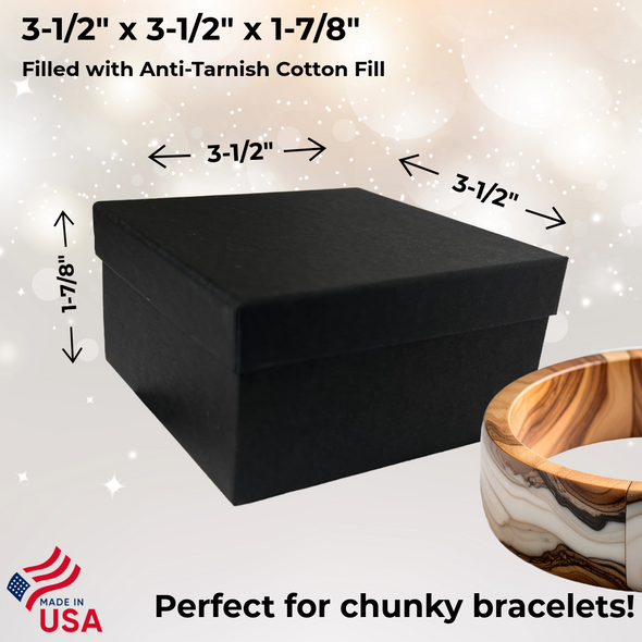100 Boxes - Matte Black Jewellery Boxes - 3-1/2" x 3-1/2" x 1-7/8" 100 Boxes - Matte Black Jewellery Boxes - 3-1/2" x 3-1/2" x 1-7/8"