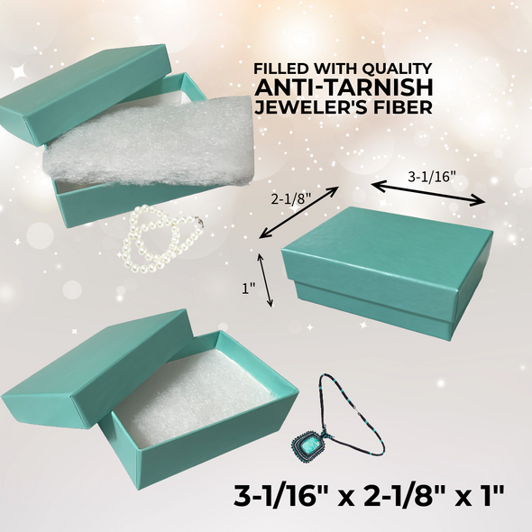 Aqua Jewellery Boxes - 3" x 2-1/8" x 1" 100 Boxes/Pack Aqua Jewellery Boxes - 3" x 2-1/8" x 1" 100 Boxes/Pack