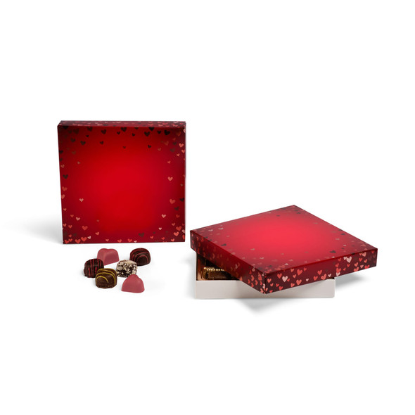 250 Covers - Hot-Stamped - 16 oz. Foil Hearts - 7-3/4" x 7-3/4" x 1-1/8"