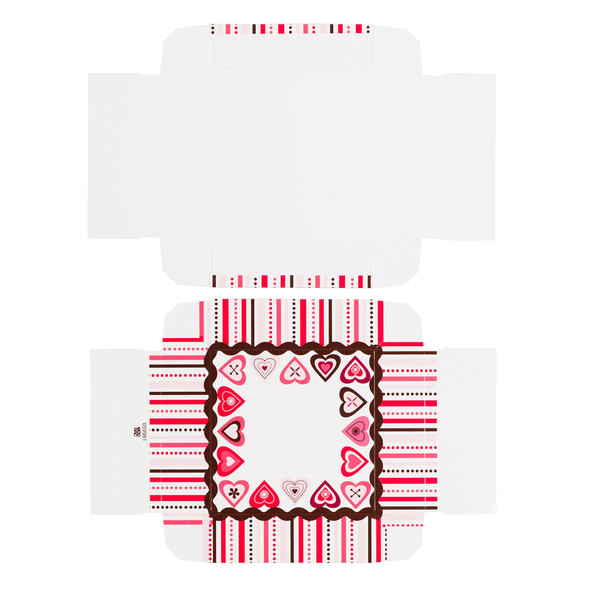 250 Covers - Hot-Stamped - 3 oz. Lovey Hearts - 3-11/16" x 3-11/16" x 1-1/8"