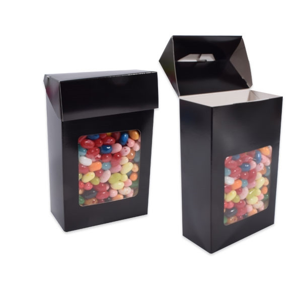 Foodie Flip Top Candy Boxes with Windows Black