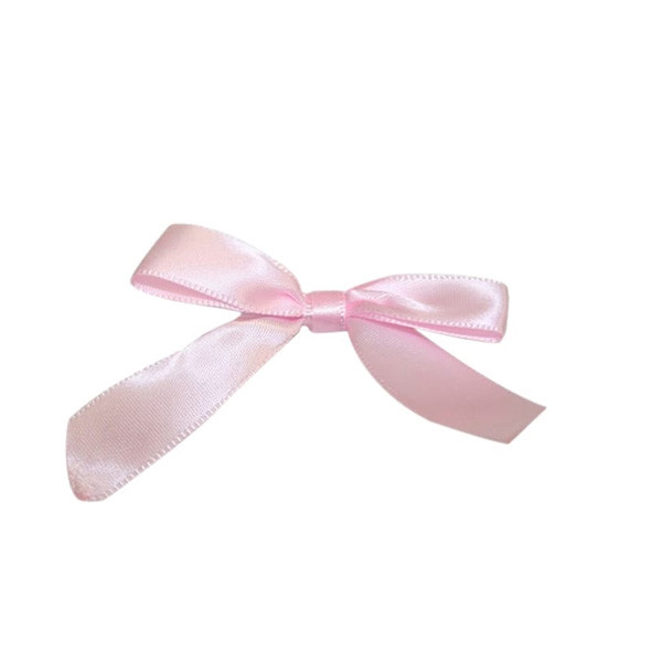 5/8" Pre-Tied Satin Twist Tie Bows - Light Pink