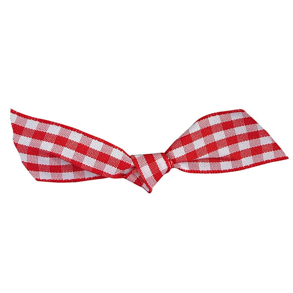 Pre-Tied Red/White Gingham Twist Tie Bows