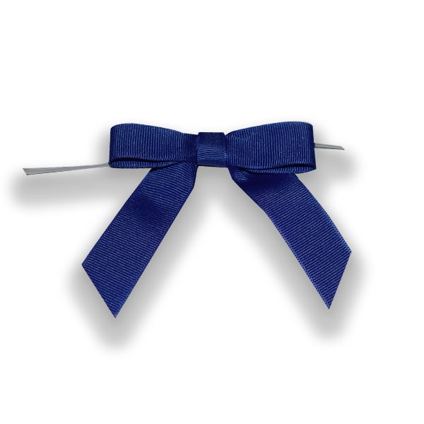 Pre-Tied Grosgrain Twist Tie Bows - Royal Blue