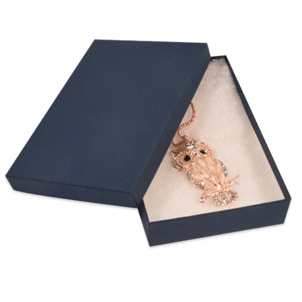 Navy Blue Kraft Jewellery Boxes - 5-7/16" x 3-1/2" x 1"