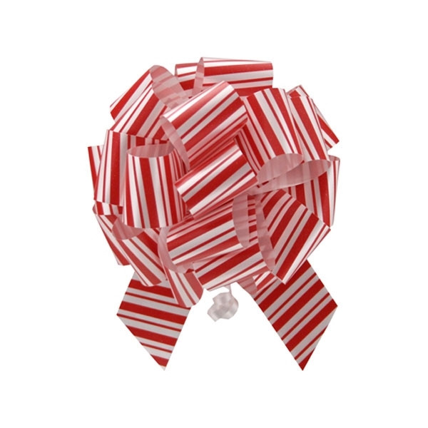 Christmas Peppermint Stripe Pull Bows