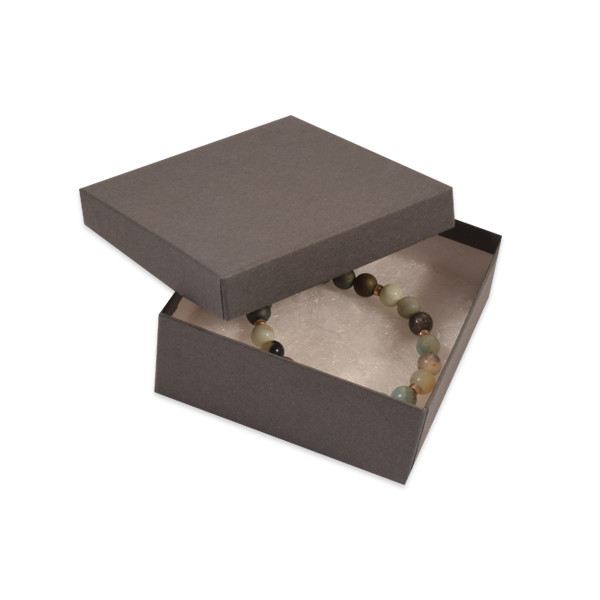 Gray Kraft Jewellery Boxes - 3-1/2" x 3-1/2" x 1-1/2"