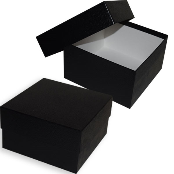 7" Black Embossed Rigid Set Up Boxes