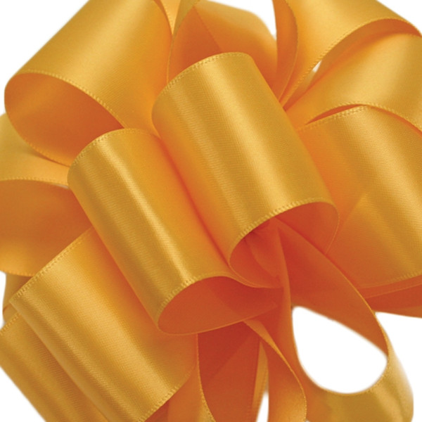 Single Face Yellow Gold Satin Ribbon 3/8" width