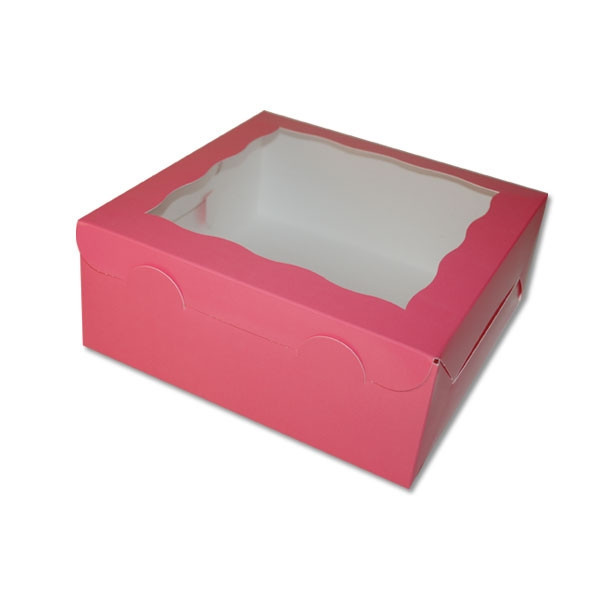 6 Cupcake Box in Pink with window