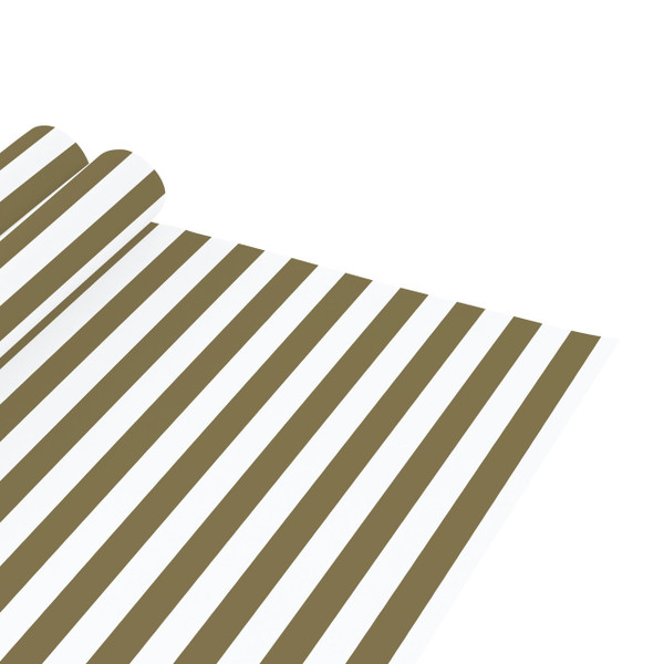 Gold & White Stripe Gift Wrap - 24" width x 50 feet