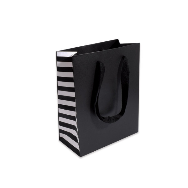 Side Stripe Manhattan Bags-8 x 4 x 10 Black