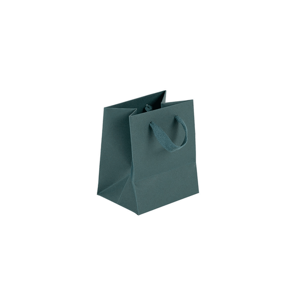 100 Bags - Spruce Green Eco Euro Paper Bags with Twill Handles 5 x 4 x 6