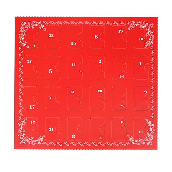 Fillable Advent Calendar Candy Boxes - Red Berries - (PET Tray Included) 10 Boxes/10 Trays