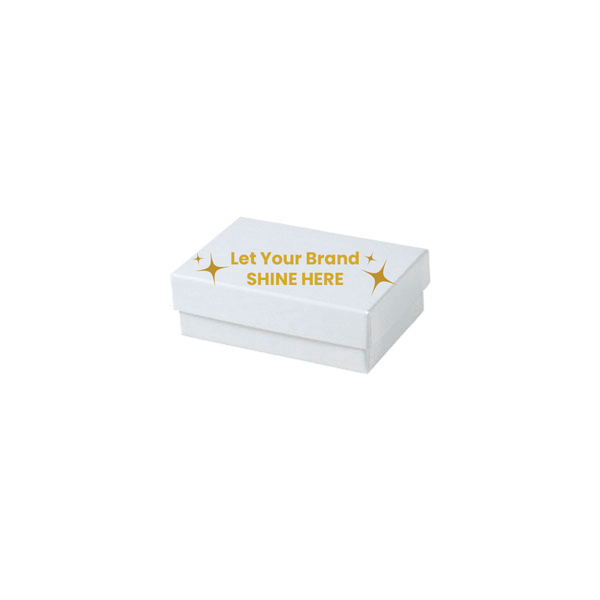 Branded White Gloss Jewellery Boxes - 3" x 2-1/8" x 1" 100 Boxes/Pack