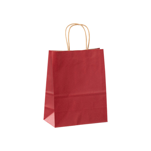 Paper Shopping Bags - Red 8"x 4" x 10" - 250 Bags
