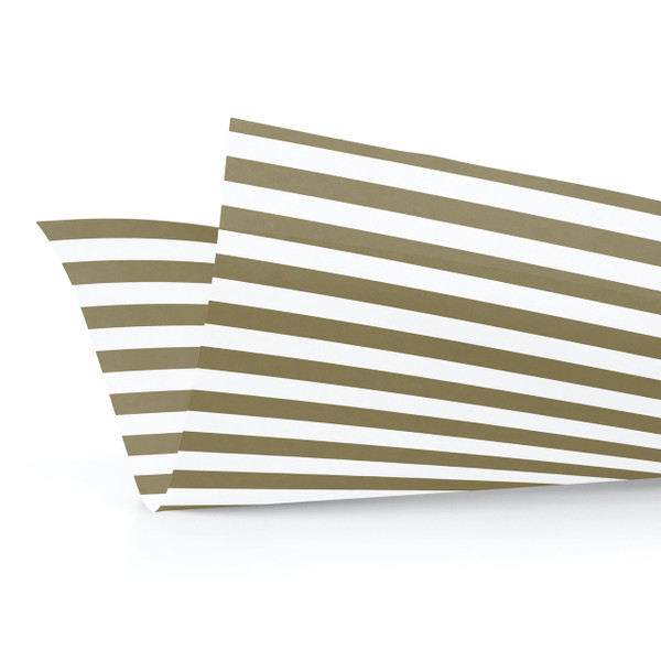 Gold Stripes on White Tissue - 100 Sheets