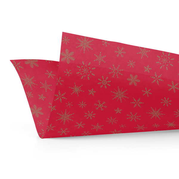 Gold Snowflakes on Red Tissue Paper- 100 Sheets